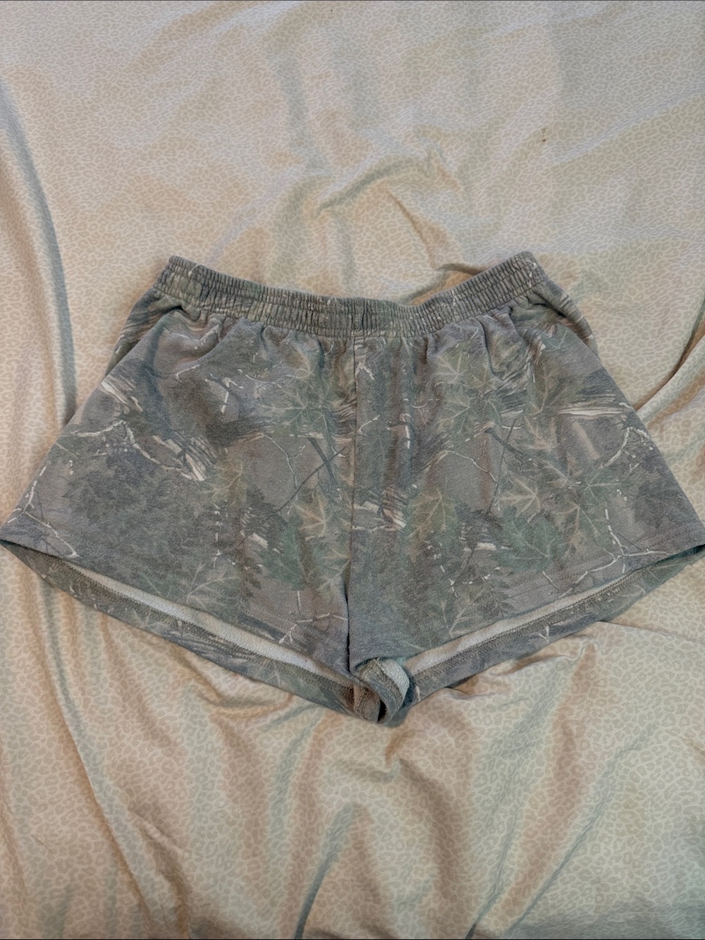PacSun Women's Green Gray Camo Lounge Shorts